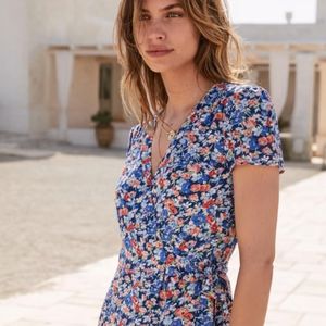 NWT Sezane Amber dress blue poppy, size 38